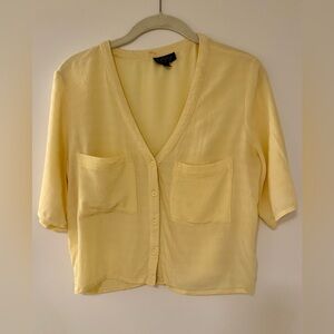 Topshop Yellow Button Down Top